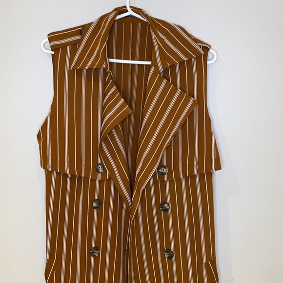 SHEIN sleeveless trench in stripe XS - Picture 2 of 9
